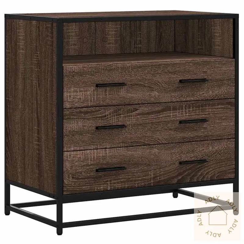 Kommode Brun Eik 70X41X70 Cm Konstruert Tre