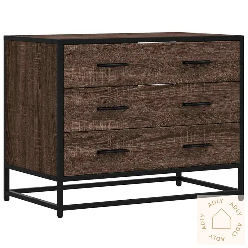 Kommode Brun Eik 70X41X56 Cm Konstruert Tre