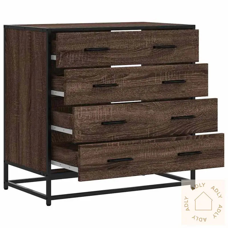 Kommode Brun Eik 70X41X70 Cm Konstruert Tre