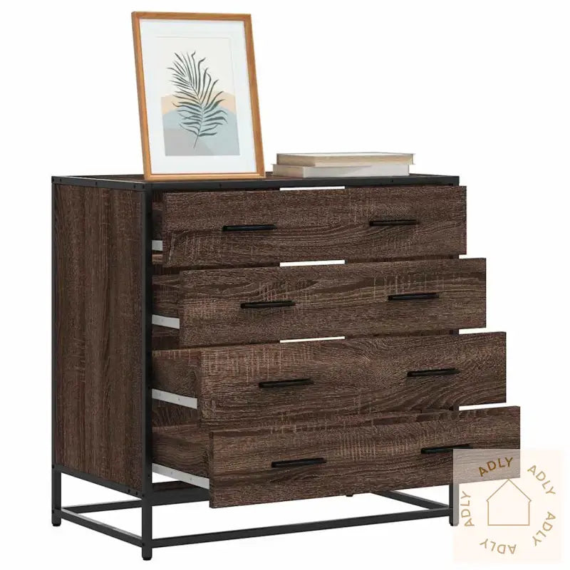 Kommode Brun Eik 70X41X70 Cm Konstruert Tre