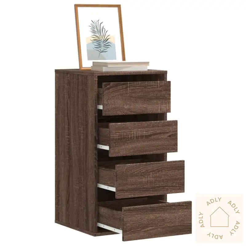 Kommode Brun Eik 40X41X76 Cm Konstruert Tre