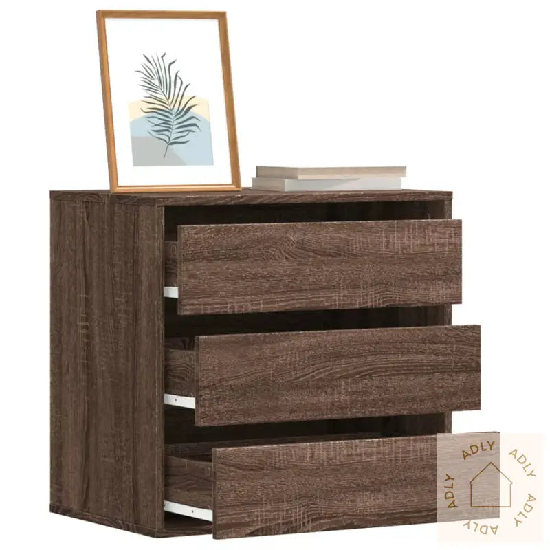 Kommode Brun Eik 60X41X58 Cm Konstruert Tre