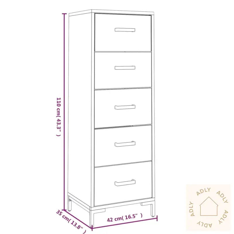 Kommode 42X35X110 Cm Heltre Furu
