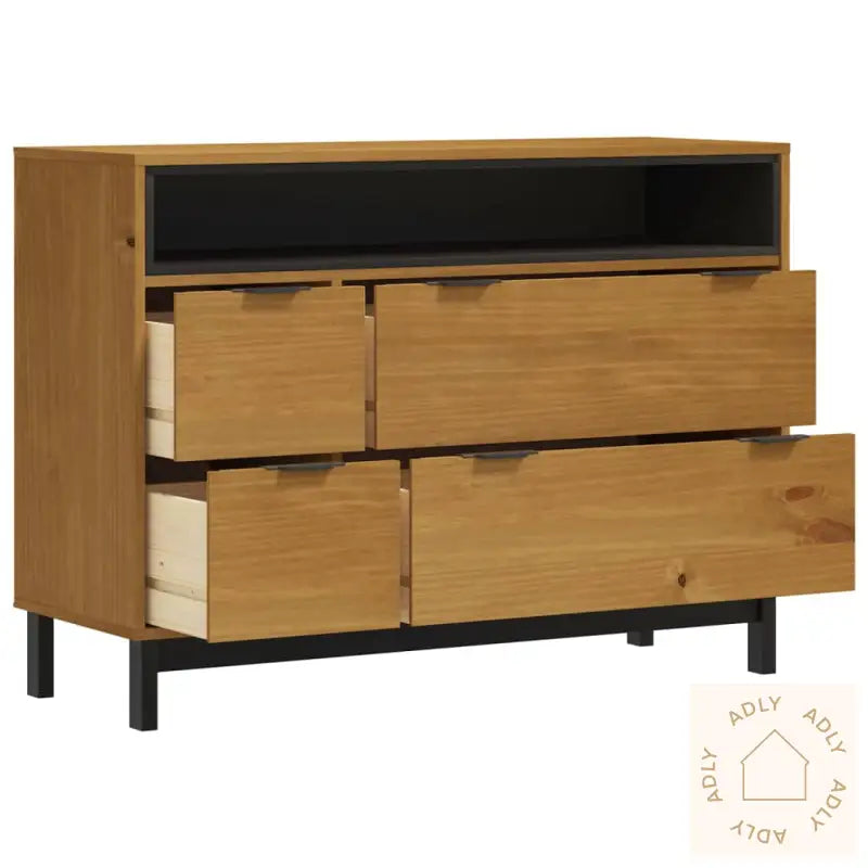 Kommode Flam 110X40X80 Cm Heltre Furu