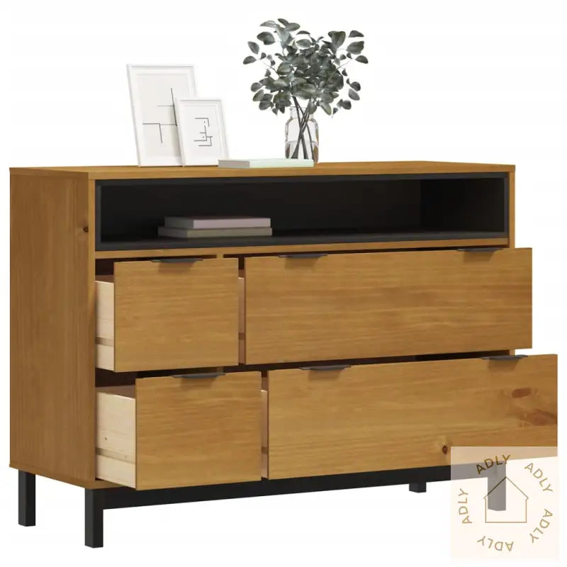 Kommode Flam 110X40X80 Cm Heltre Furu