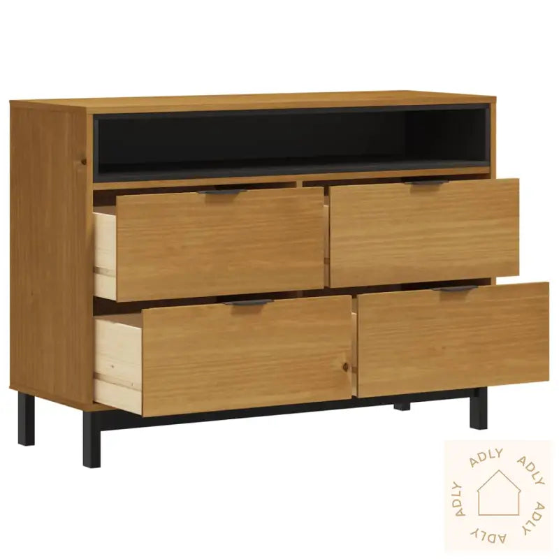 Kommode Flam 110X40X80 Cm Heltre Furu