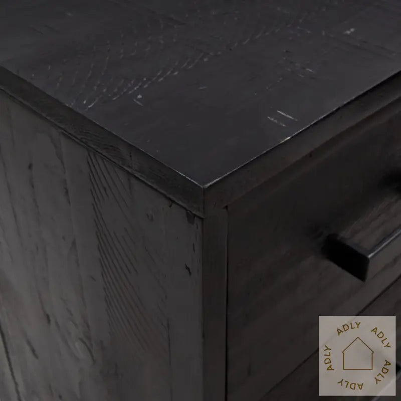 Kommode Svart 75X35X70 Cm Heltre Furu