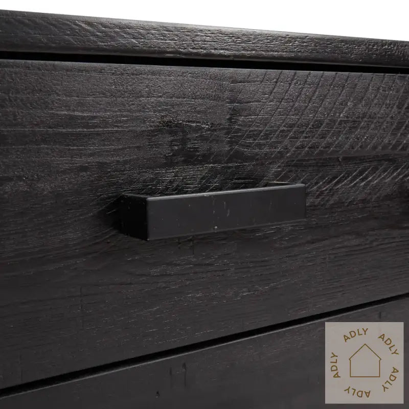 Kommode Svart 75X35X70 Cm Heltre Furu