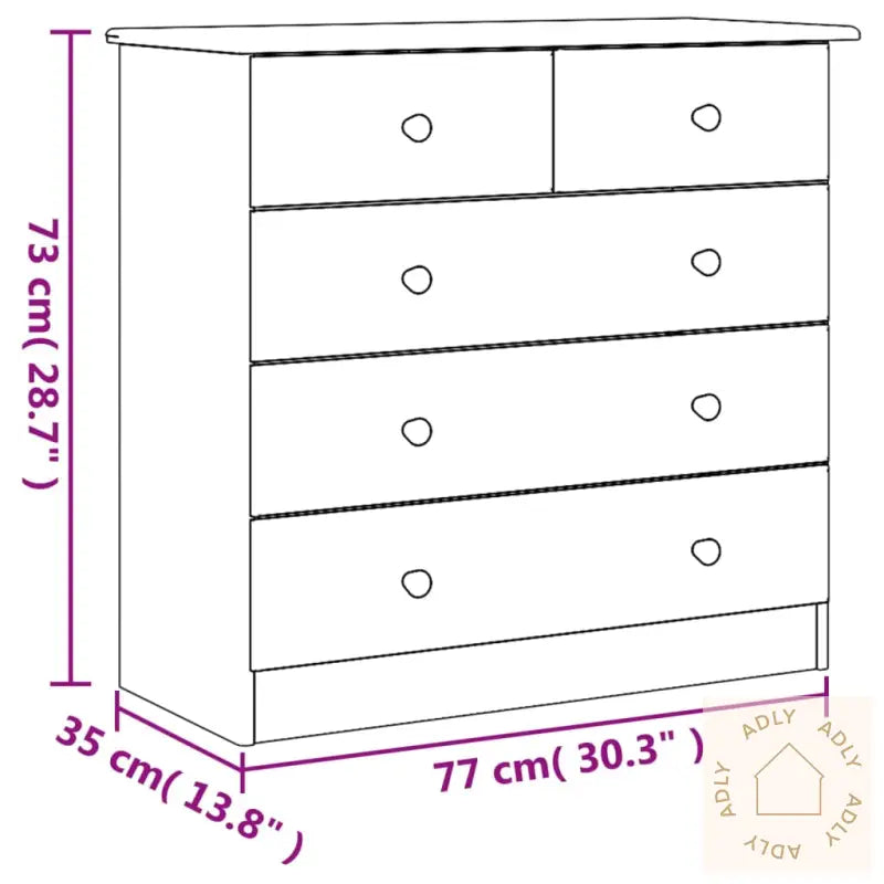 Kommode Alta 77X35X73 Cm Heltre Furu