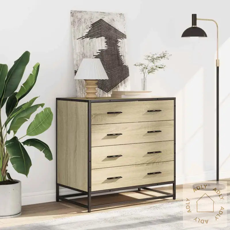 Kommode Sonoma Eik 70X41X70 Cm Konstruert Tre