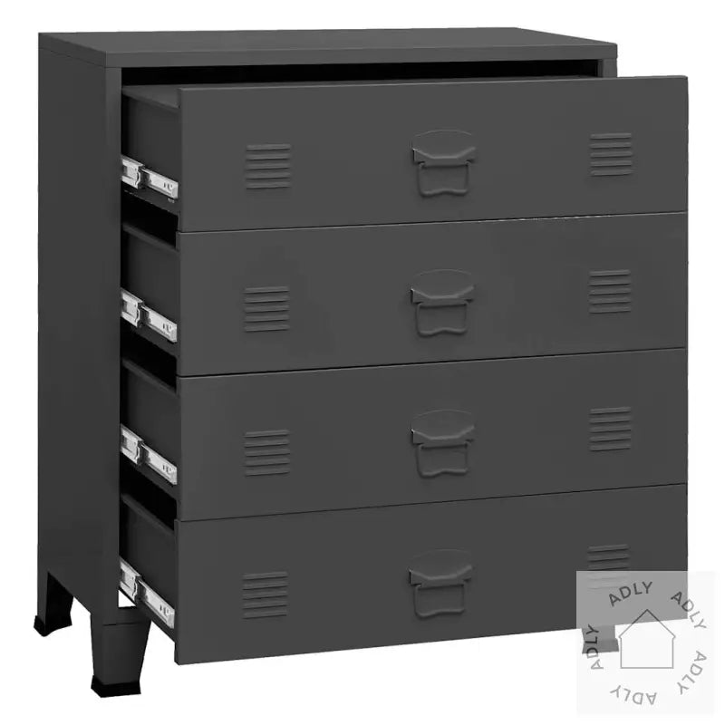 Industriell Kommode Antrasitt 78X40X93 Cm Metall