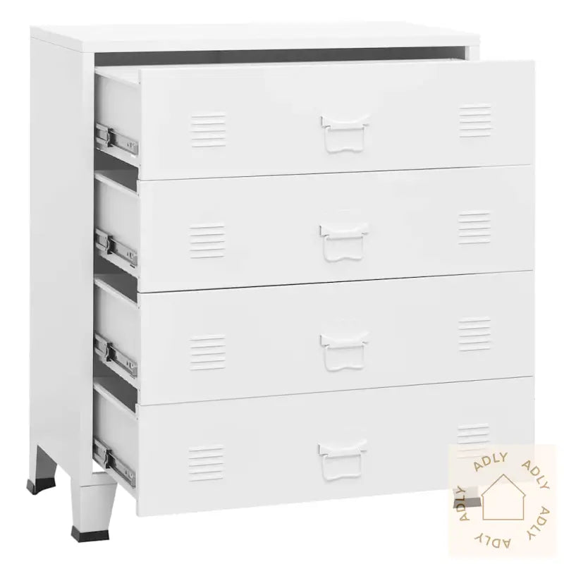 Industriell Kommode Hvit 78X40X93 Cm Metall