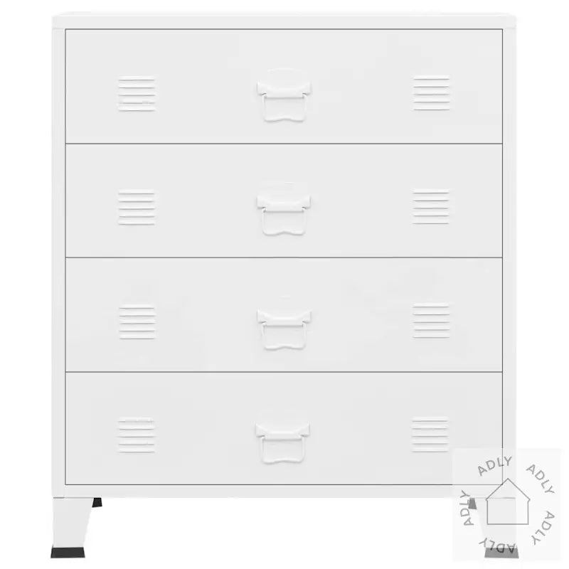 Industriell Kommode Hvit 78X40X93 Cm Metall