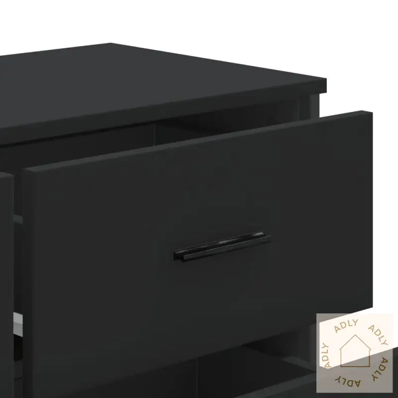 Kommode Svart 91X35,5X74,5 Cm Konstruert Tre