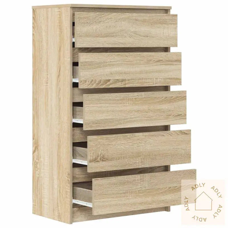 Kommode Sonoma Eik 60X36X103 Cm Konstruert Tre