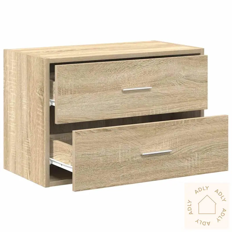 Skap Med 2 Skuffer Sonoma Eik 60X31X40 Cm Konstruert Tre