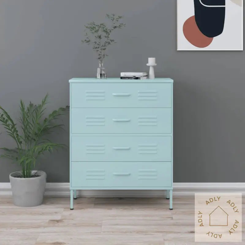 Kommode Myntegrønn 80X35X101,5 Cm Stål