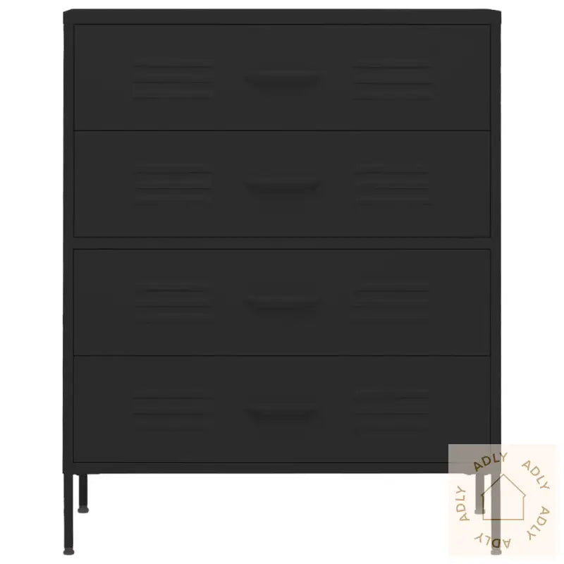 Kommode Svart 80X35X101,5 Cm Stål
