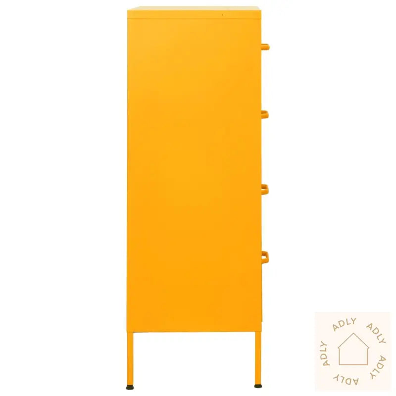Kommode Sennepsgul 80X35X101,5 Cm Stål