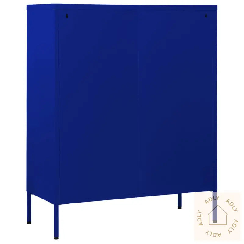 Kommode Marineblå 80X35X101,5 Cm Stål