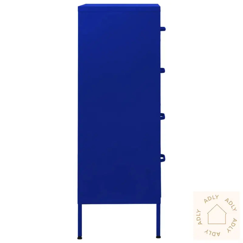 Kommode Marineblå 80X35X101,5 Cm Stål