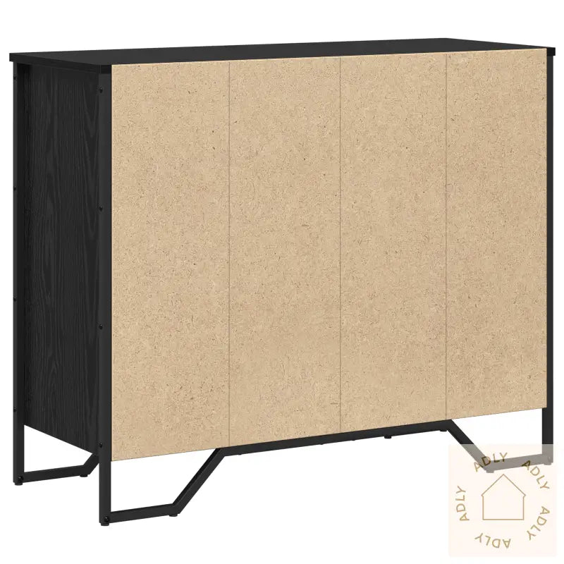 Kommode Svart Eik 91X35.5X74.5 Cm Konstruert Tre