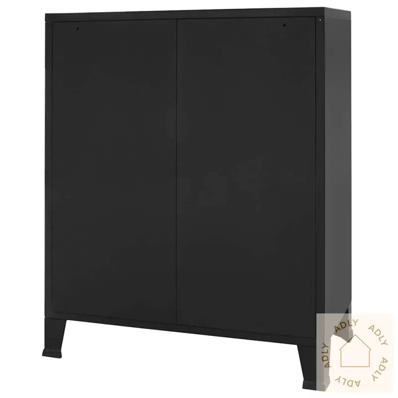 Kommode Metall Industriell Stil 78X40X93 Cm Svart