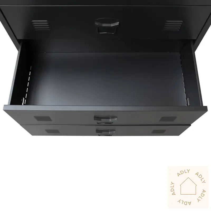 Kommode Metall Industriell Stil 78X40X93 Cm Svart
