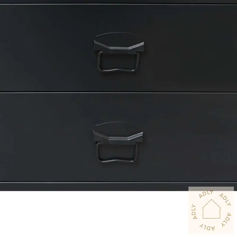 Kommode Metall Industriell Stil 78X40X93 Cm Svart