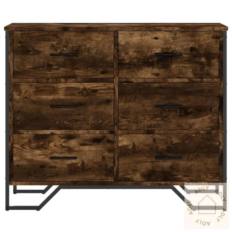 Kommode Røkt Eik 91X35,5X74,5 Cm Konstruert Tre