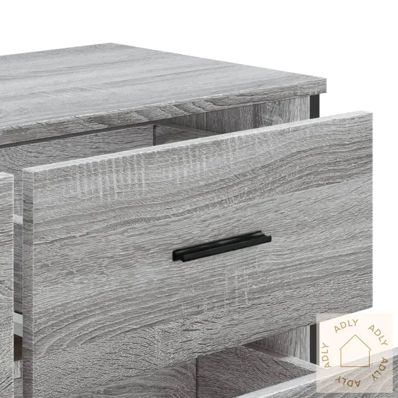 Kommode Grå Sonoma 91X35,5X74,5 Cm Konstruert Tre