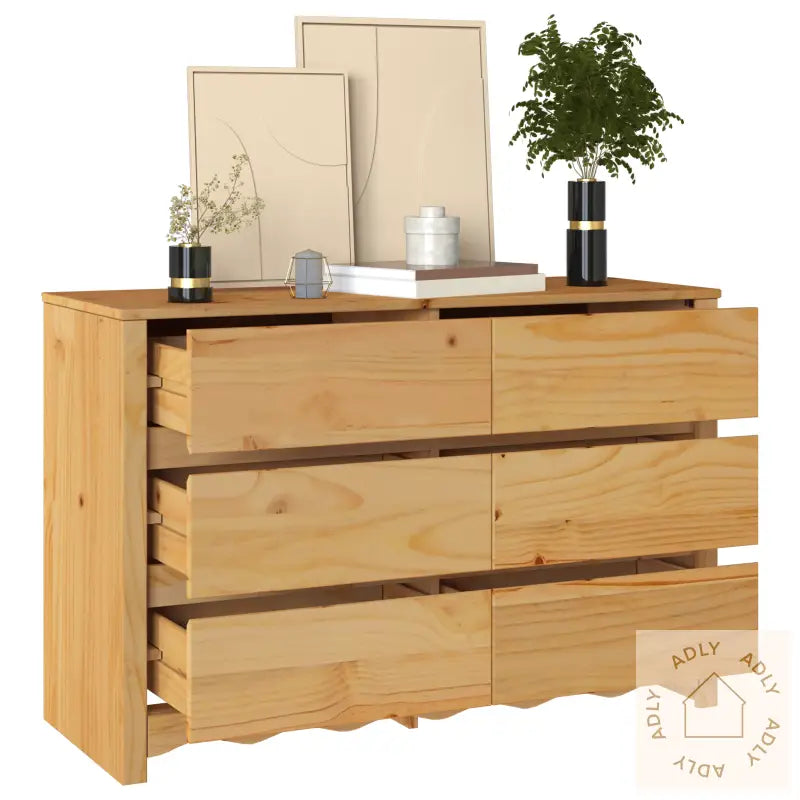 Kommode &quot;Drammen&quot; 111X43X73,5 Cm Massivt Furutre