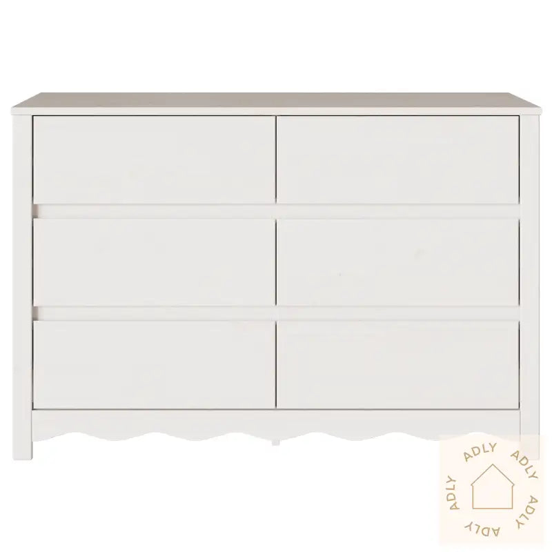 Kommode "Drammen" Hvit 111X43X73,5 Cm Solid Tre Furu