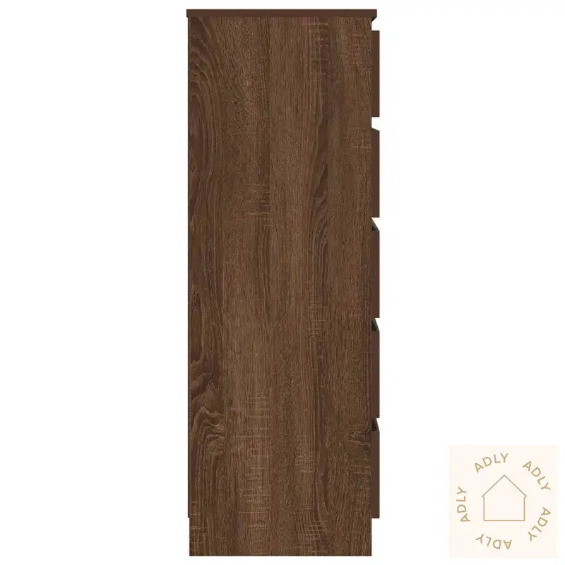 Kommode Brun Eik 60X36X103 Cm Konstruert Tre