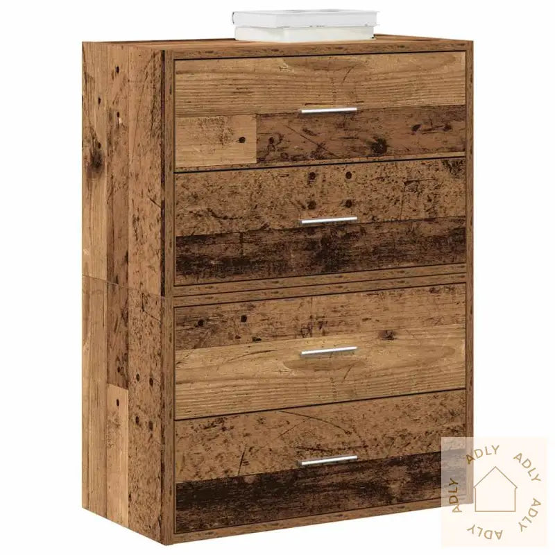 Skap Med 2 Skuffer 2 Stk Gammelt Tre 60X31X40 Cm Konstruert Tre