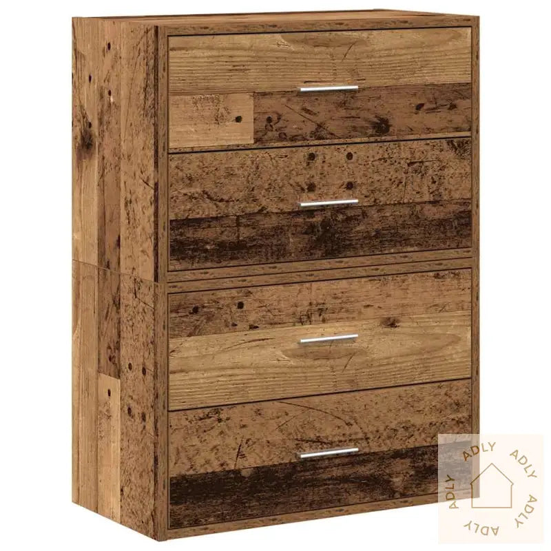 Skap Med 2 Skuffer 2 Stk Gammelt Tre 60X31X40 Cm Konstruert Tre