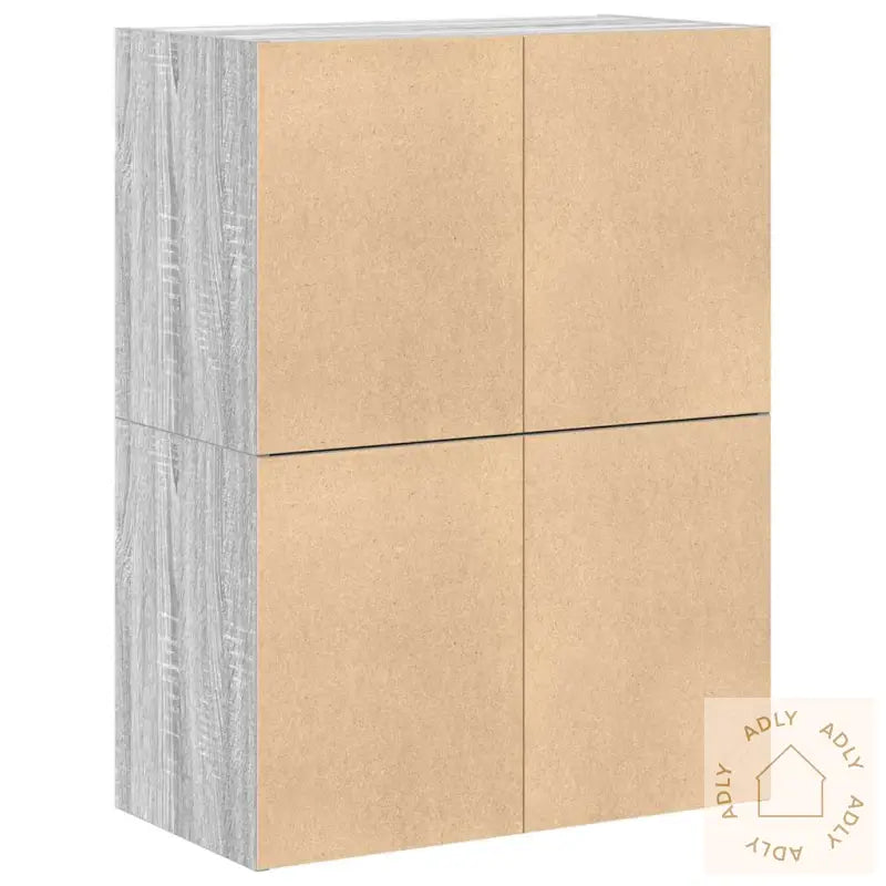 Skap Med 2 Skuffer 2 Stk Grå Eik 60X31X40 Cm Konstruert Tre