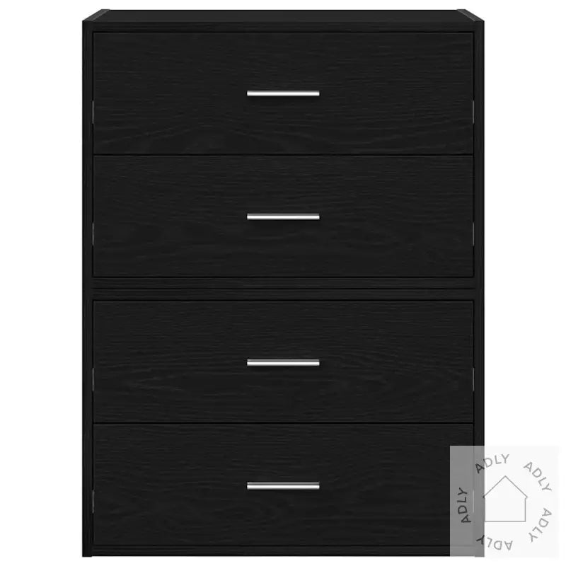 Skap Med 2 Skuffer 2 Stk Sort Eik 60X31X40 Cm Konstruert Tre