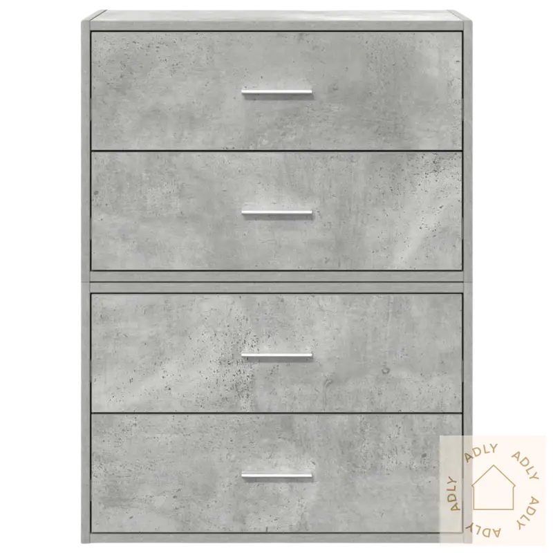 Gray fire-drawer kommode for smart oppbevaring, perfekt til stående hyller eller hagemøbler