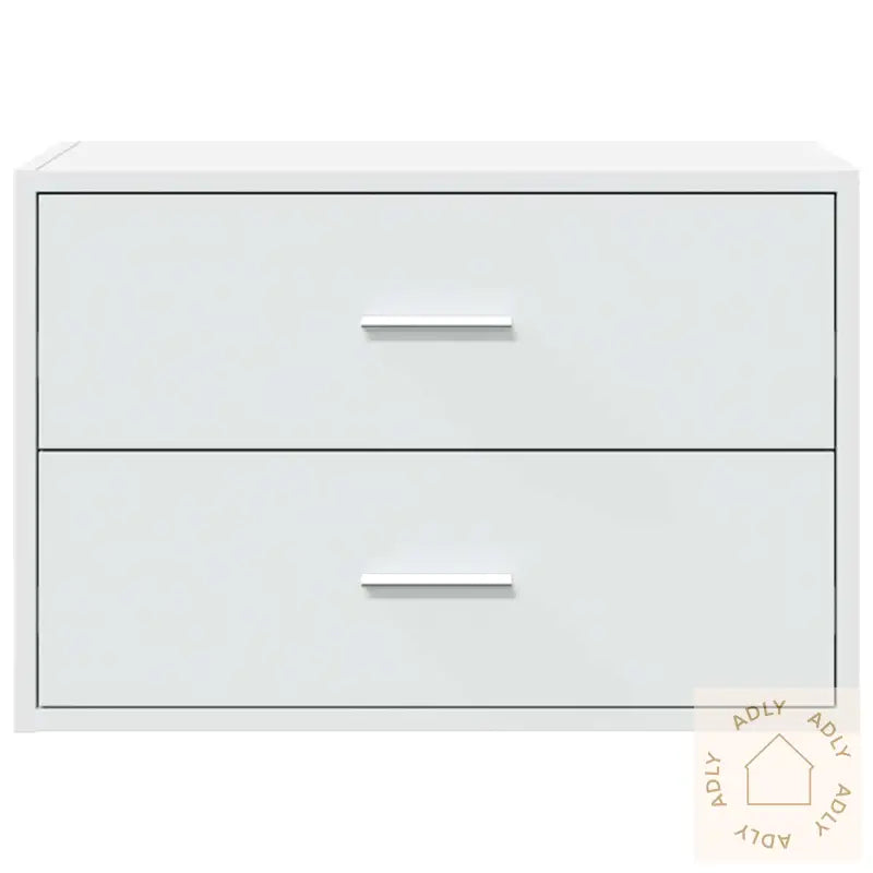 Skap Med 2 Skuffer Hvit 60X31X40 Cm Konstruert Tre