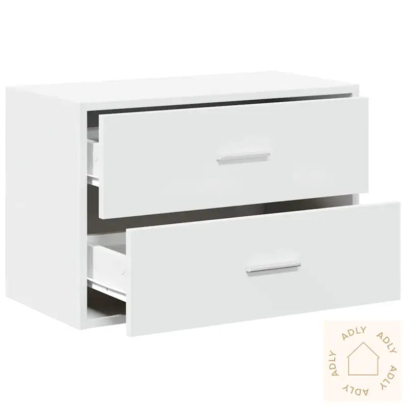 Skap Med 2 Skuffer Hvit 60X31X40 Cm Konstruert Tre