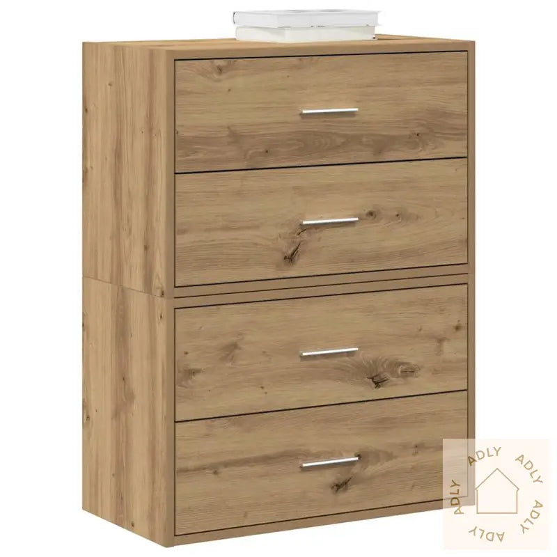 Skap Med 2 Skuffer 2 Stk Artisan Eik 60X31X40 Cm Konstruert Tre