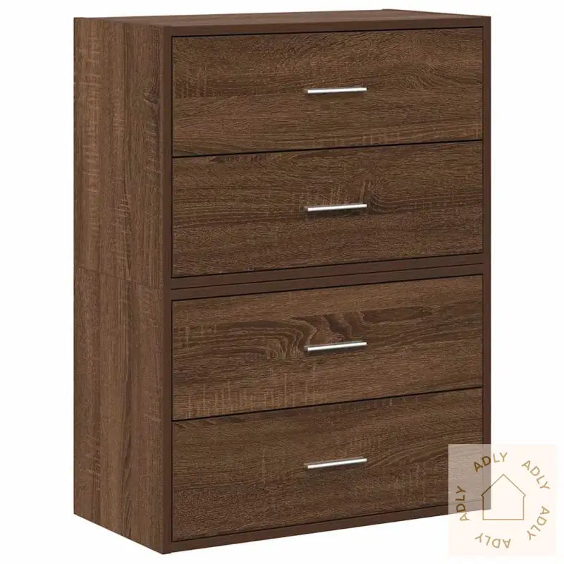 Skap Med 2 Skuffer 2 Stk Brun Eik 60X31X40 Cm Konstruert Tre