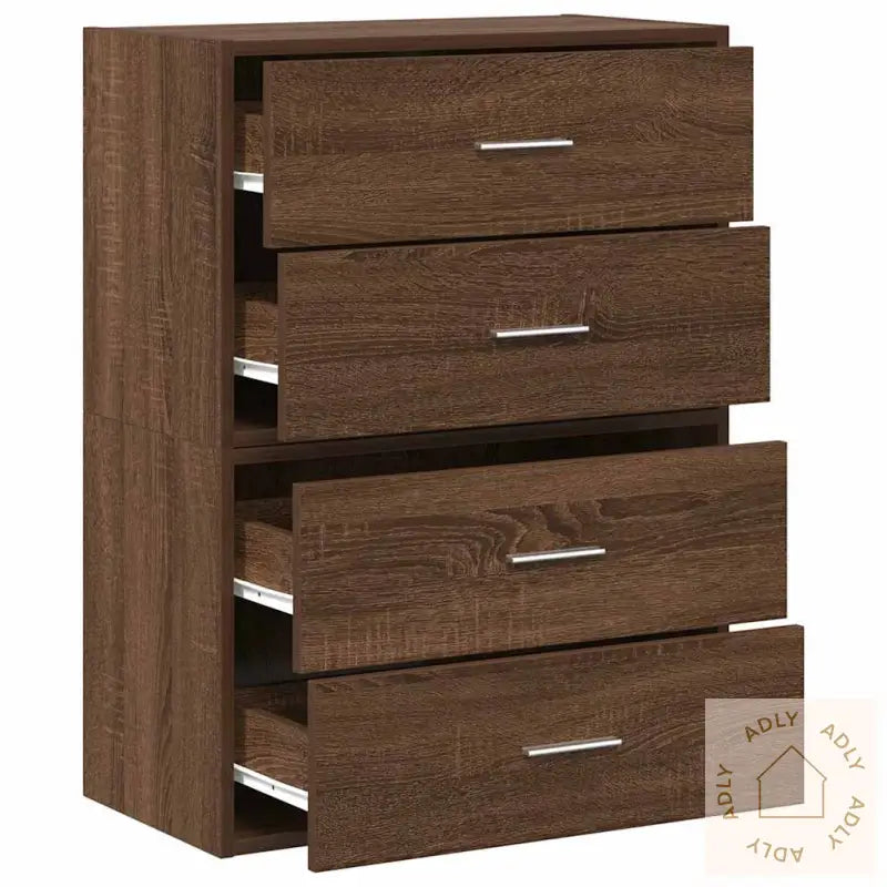Skap Med 2 Skuffer 2 Stk Brun Eik 60X31X40 Cm Konstruert Tre