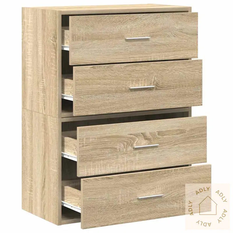 Skap Med 2 Skuffer 2 Stk Sonoma Eik 60X31X40 Cm Konstruert Tre