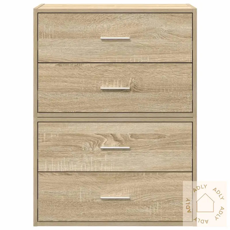 Skap Med 2 Skuffer 2 Stk Sonoma Eik 60X31X40 Cm Konstruert Tre