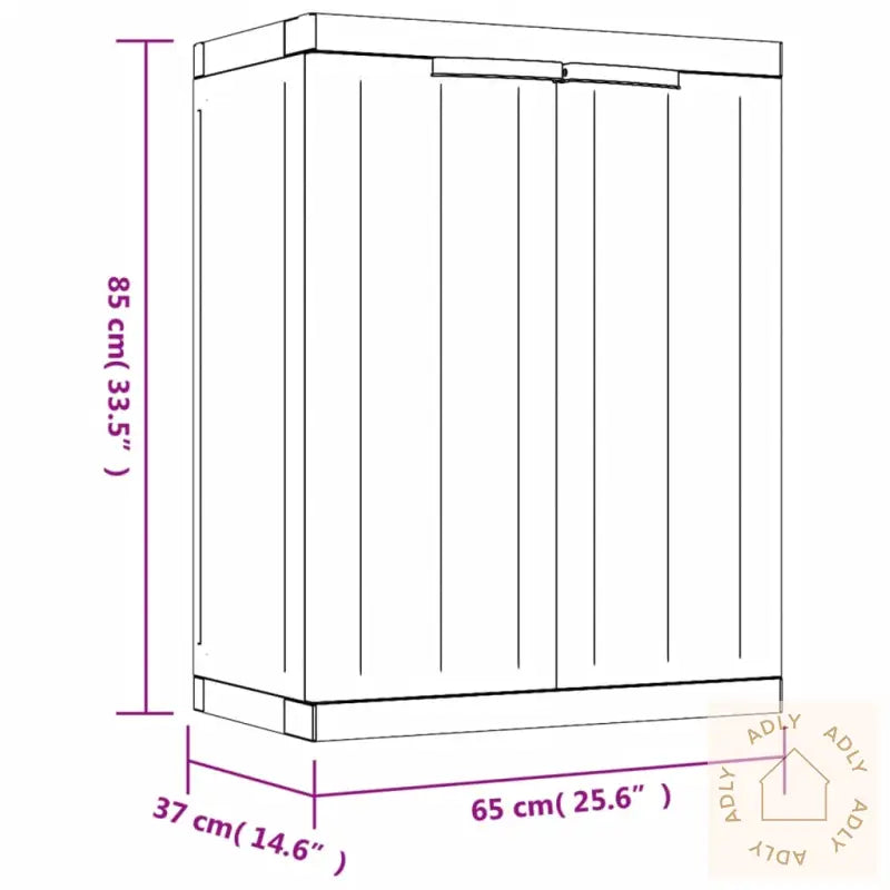 Oppbevaringsskap For Hage Svart 65X37X85 Cm Pp
