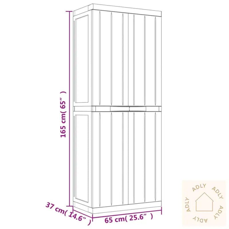 Oppbevaringsskap For Hage Svart 65X37X165 Cm Pp