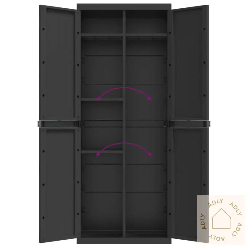 Oppbevaringsskap For Hage Svart 65X37X165 Cm Pp