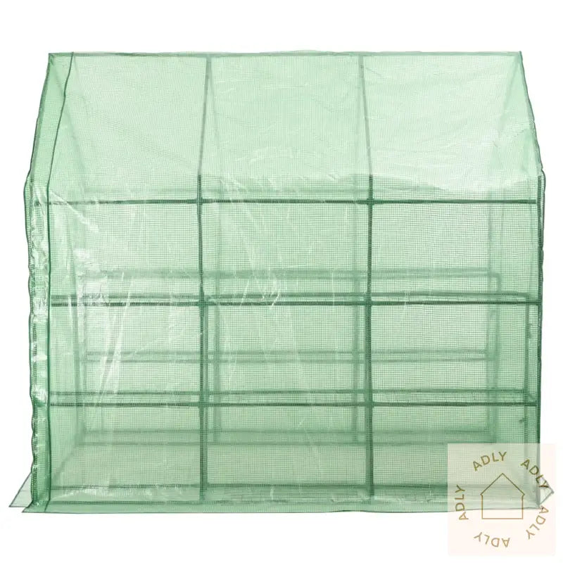 Drivhus Gå-Inn Med 12 Hyller Stål 143X214X196 Cm